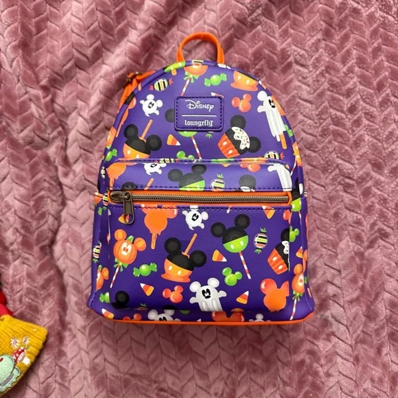 Loungefly Disney Kids Backpack and Wallet - Purple and Orange Top Disney-Themed Loungefly Backpacks At Disney Springs  main image 2